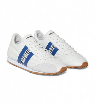 Bikkembergs Chaussures de football en cuir blanc, bleu