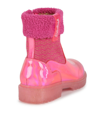 Billieblush Botins Chelsea em pele cor-de-rosa