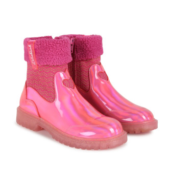 Billieblush Botins Chelsea em pele cor-de-rosa