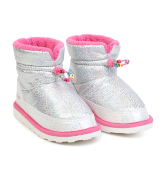 Billieblush Botas de neve em pele prateada