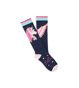 Billieblush Navy high socks