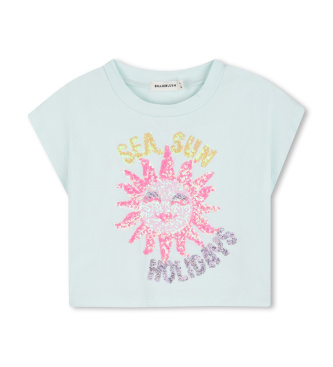 Billieblush T-shirt med turkos illustration