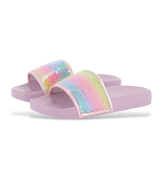 Billieblush Lila teenslippers met lovertjes