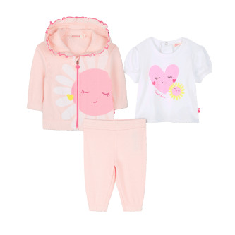 Billieblush Conjunto de 3 peas para jogging cor-de-rosa, branco