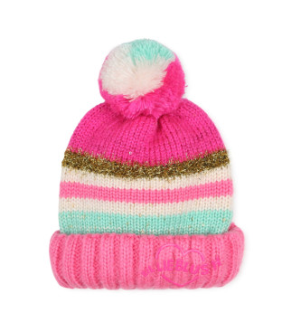 Billieblush Gorro con hilos de pompn rosa