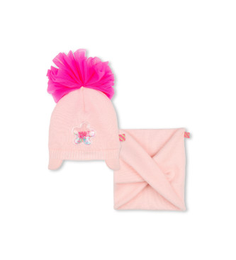 Billieblush Pink hat and scarf set