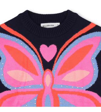 Billieblush Maglia a farfalla blu navy