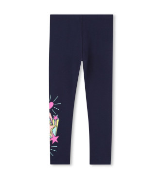 Billieblush Leggings con stampa blu navy