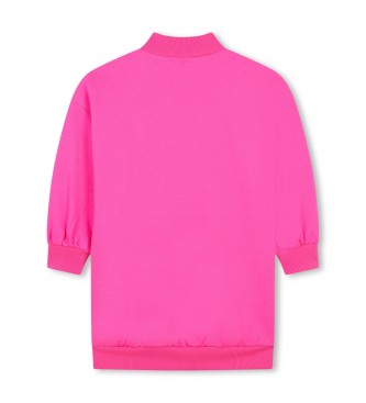 Billieblush Klnning i sweatshirtmodell med dragkedja i halsringningen rosa    