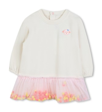 Billieblush Vestido Bimaterial beige