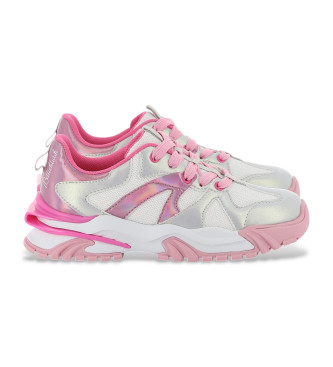 Billieblush Scarpe da ginnastica lucide bianche e rosa