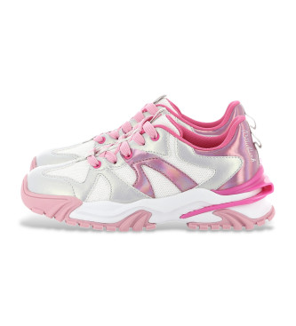 Billieblush Scarpe da ginnastica lucide bianche e rosa