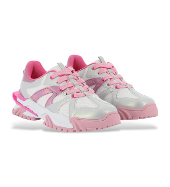 Billieblush Scarpe da ginnastica lucide bianche e rosa