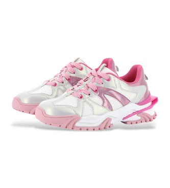 Billieblush Scarpe da ginnastica lucide bianche e rosa