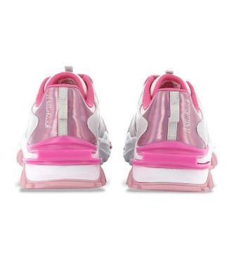 Billieblush Scarpe da ginnastica lucide bianche e rosa