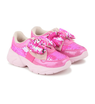 Billieblush Baskets basses en cuir rose