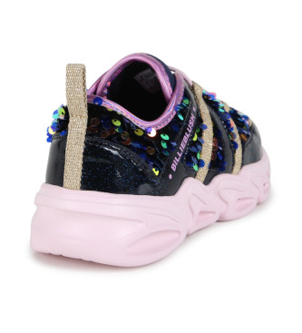 Billieblush Sneaker in pelle glitter blu scuro