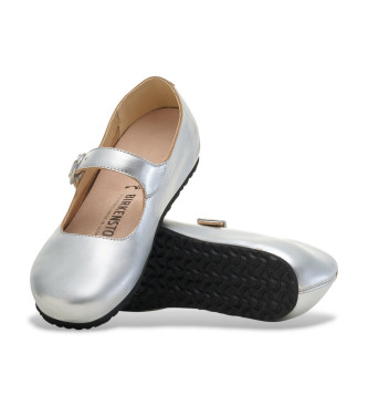 Birkenstock Santa Clarita ballerinapumps i silverf�rgat l�der