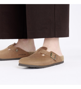 Birkenstock Leder Clogs Boston braun