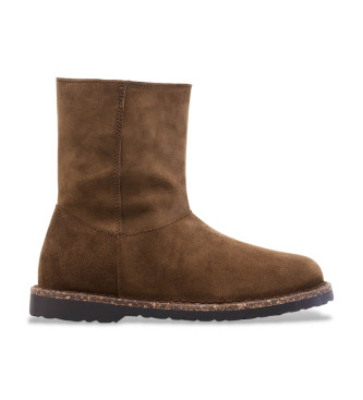 Birkenstock Uppsala Zip Shearling Leather Ankle Boots castanho