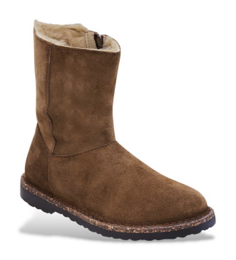 Birkenstock Uppsala Zip Shearling Leather Ankle Boots castanho
