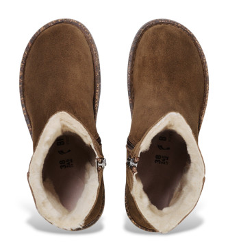 Birkenstock Uppsala Zip Shearling Leather Ankle Boots castanho