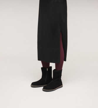 Birkenstock Botas de couro Uppsala Zip Shearling Preto