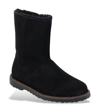 Birkenstock Botas de couro Uppsala Zip Shearling Preto