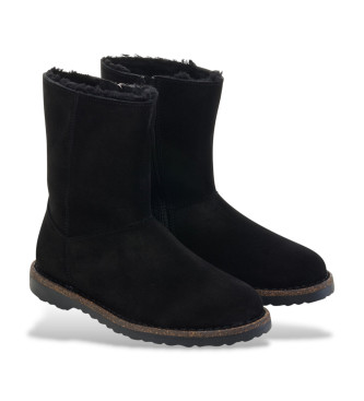 Birkenstock Botas de couro Uppsala Zip Shearling Preto