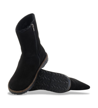 Birkenstock Botas de couro Uppsala Zip Shearling Preto