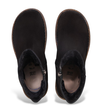 Birkenstock Botas de couro Uppsala Zip Shearling Preto