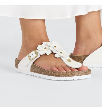 Birkenstock Gizeh Flower leather sandals white