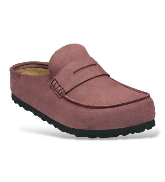 Birkenstock Mocassins en Cuir Naples Wrapped (Ajustement Étroit) rose