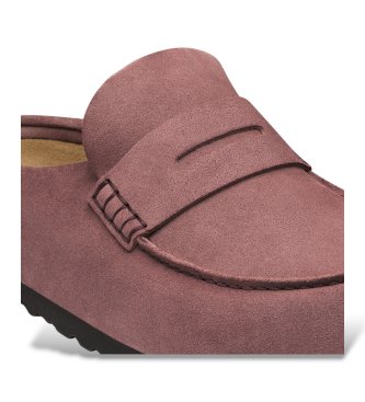 Birkenstock Mocassins en Cuir Naples Wrapped (Ajustement Étroit) rose