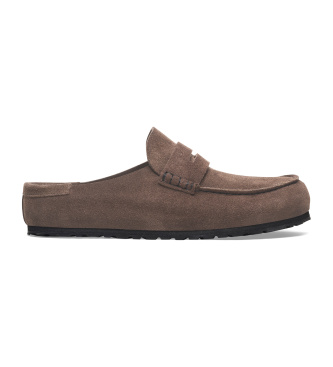 Birkenstock Mocasines de Piel Naples Wrapped (Ajuste Estrecho) marrón