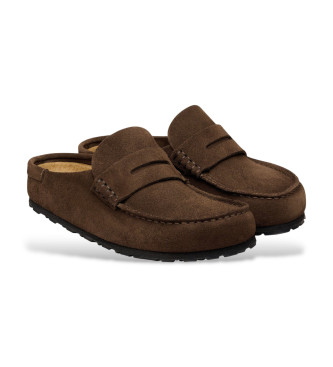Birkenstock Naples Wrapped Leather Clogs brown