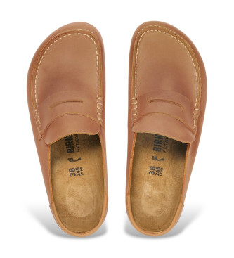 Birkenstock Mocassini in Pelle Naples Wrapped marrone (Vestibilità Regular) chiaro