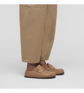 Birkenstock Naples Wrapped Leather Moccasins light brown