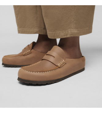 Birkenstock Naples Wrapped Leather Moccasins light brown