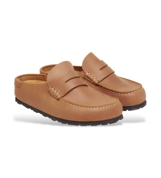 Birkenstock Naples Wrapped Leather Moccasins light brown