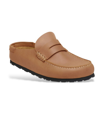 Birkenstock Naples Wrapped Leather Moccasins light brown