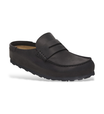 Birkenstock Naples Wrapped Leather Moccasins black