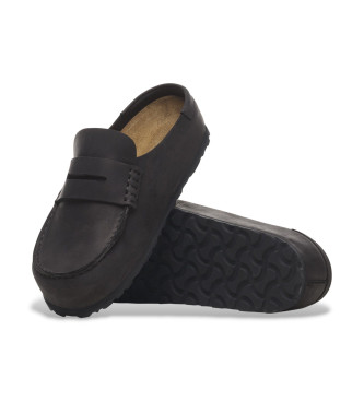 Birkenstock Naples Wrapped Leather Moccasins black