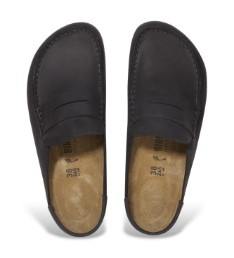 Birkenstock Naples Wrapped Leather Moccasins black