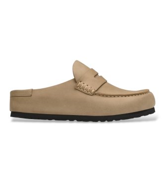 Birkenstock Mocassins en cuir Naples Wrapped Oiled (Coupe Étroite) marron