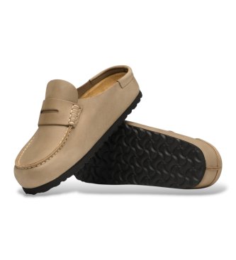 Birkenstock Mocassins en cuir Naples Wrapped Oiled (Coupe Étroite) marron