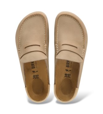 Birkenstock Mocassins en cuir Naples Wrapped Oiled (Coupe Étroite) marron