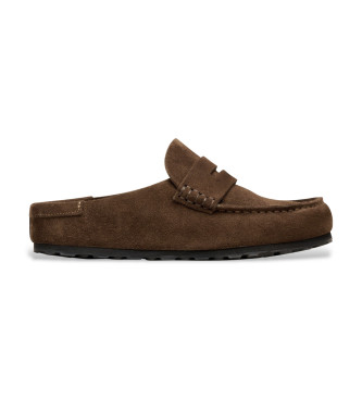 Birkenstock Naples Wrapped Leather Clogs brown