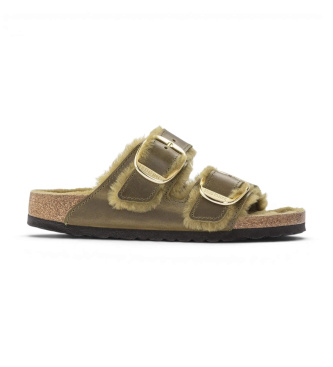 Birkenstock Sandals Arizona Big Buckle Shearling (Narrow Fit) olive green