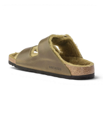 Birkenstock Sandals Arizona Big Buckle Shearling (Narrow Fit) olive green